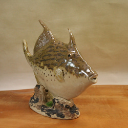 グカワハギ（22cm型）・陶芸作品 置物（陶 さかな フィギュア） 5枚目の画像