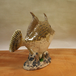 グカワハギ（22cm型）・陶芸作品 置物（陶 さかな フィギュア） 6枚目の画像