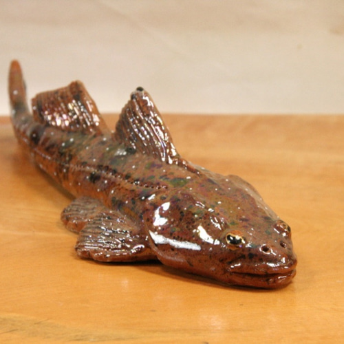 マゴチ（25cm型）・陶芸作品 置物（陶 さかな フィギュア） 立体
