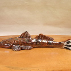 マゴチ（25cm型）・陶芸作品 置物（陶 さかな フィギュア） 2枚目の画像