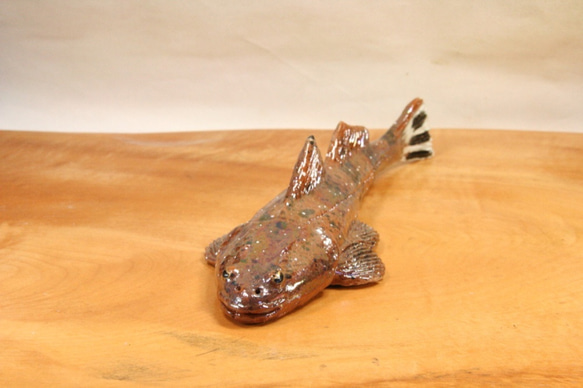 マゴチ（25cm型）・陶芸作品 置物（陶 さかな フィギュア） 5枚目の画像
