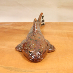 マゴチ（25cm型）・陶芸作品 置物（陶 さかな フィギュア） 6枚目の画像