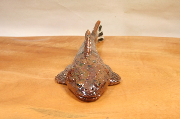 マゴチ（25cm型）・陶芸作品 置物（陶 さかな フィギュア） 6枚目の画像