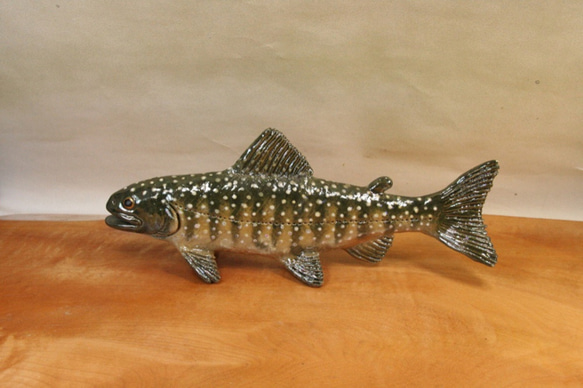 魚形陶芸作品 琉金・黄白（10cm型）・陶芸作品 置物（陶 さかな フィギュア