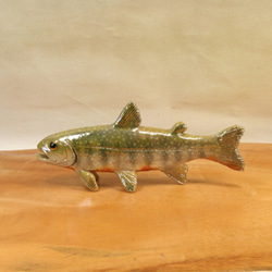 ハンドメイド　27cmイワナ壁掛け　フィギュア　レプリカ　オブジェ　魚釣り ハンドメイド 27cmイワナ 壁掛け レプリカ フィギュア オブジェ