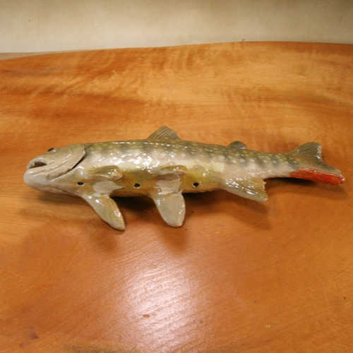 イワナ（19cm型）・陶芸作品 置物（陶 さかな フィギュア） 立体