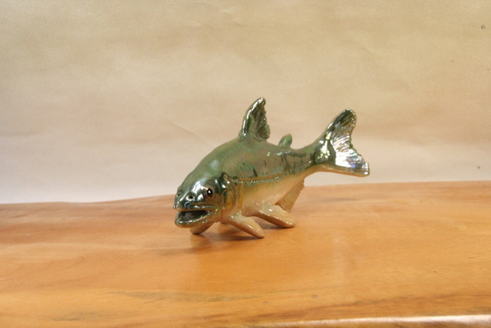 アユ（20cm型）・陶芸作品 置物（陶 さかな フィギュア）