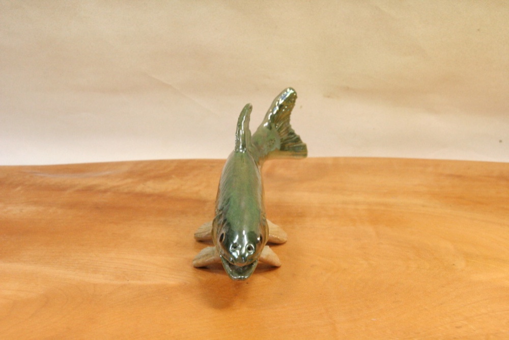 アユ（20cm型）・陶芸作品 置物（陶 さかな フィギュア）