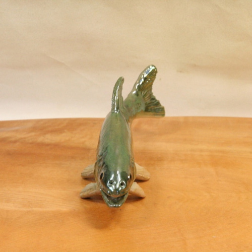 アユ（20cm型）・陶芸作品 置物（陶 さかな フィギュア） 立体
