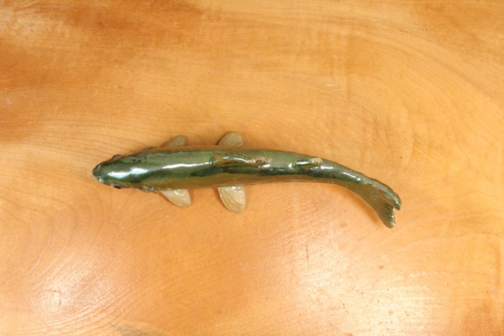 アユ（20cm型）・陶芸作品 置物（陶 さかな フィギュア）