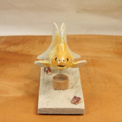 琉金・黄白（10cm型）・陶芸作品 置物（陶 さかな フィギュア） 4枚目の画像