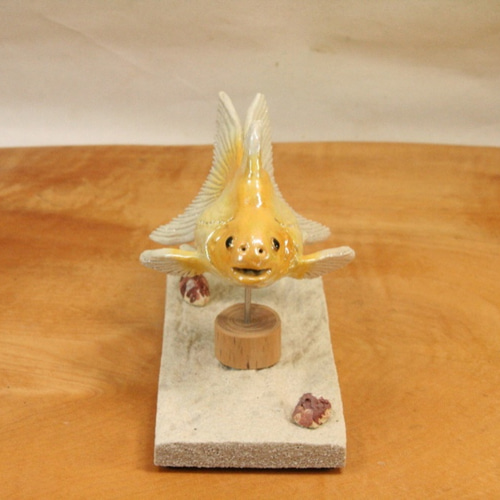 琉金・黄白(10cm型)・陶芸作品 置物(陶 さかな フィギュア 琉金・黄白(10cm型)・陶芸作品 置物(陶 さかな フィギュア