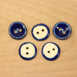 陶ボタン・紺青釉（サイズ小・約18mm） 3枚目の画像