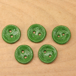 陶ボタン・緑泥（サイズ小・約18mm） 1枚目の画像