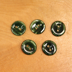 陶　ボタン・緑白練込・織部釉　（サイズ小・約18mm） 1枚目の画像