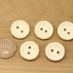 陶ボタン・半磁器白チャラ（サイズ中・約21mm） 2枚目の画像
