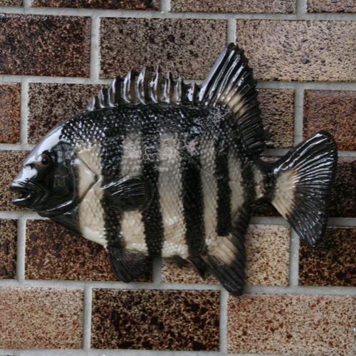陶器 壁掛け 魚 釉薬 二匹