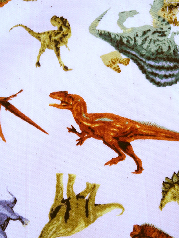 送料無料　恐竜大集合　子供エプロン三角巾セット(100〜110)　　 7枚目の画像