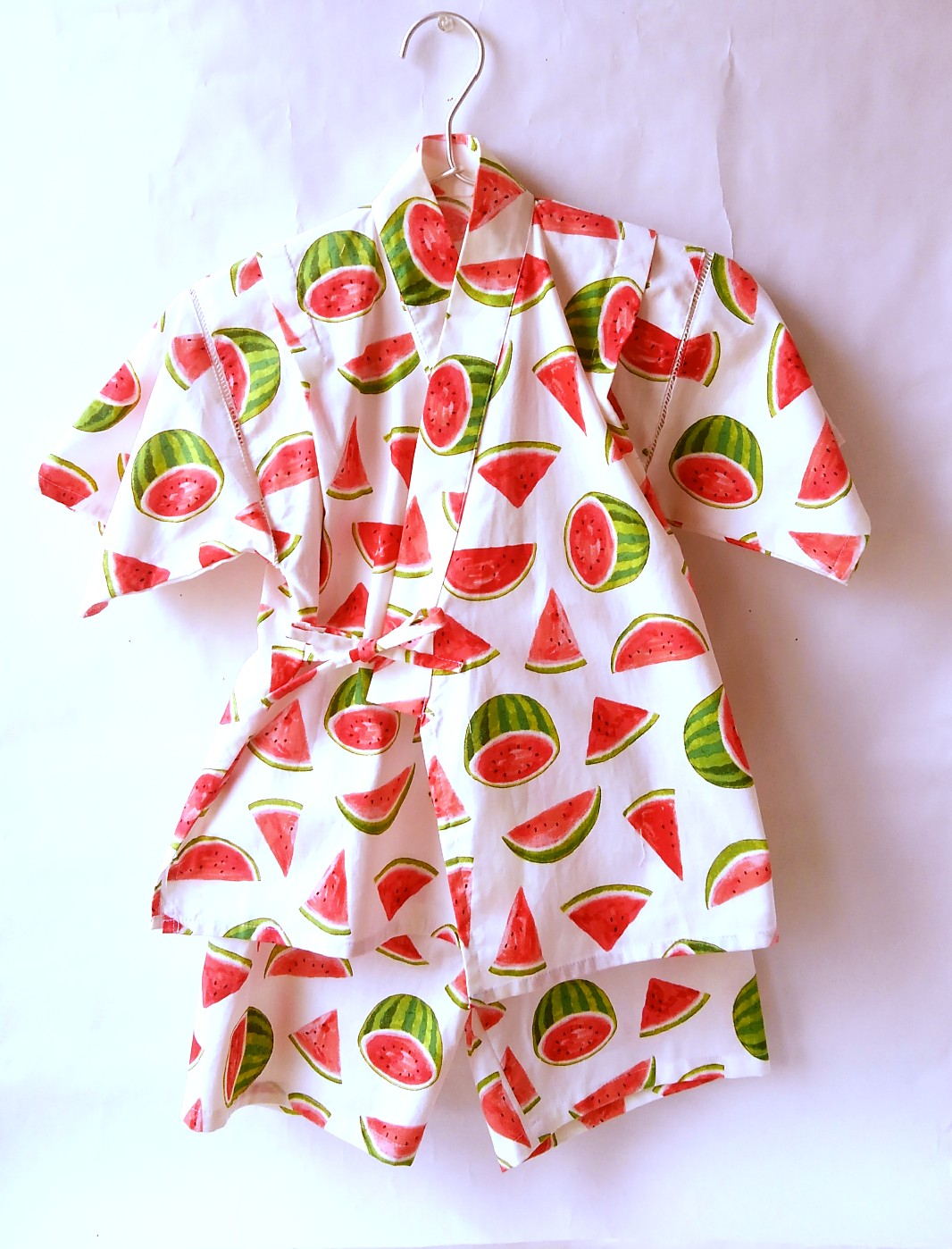送料無料 スイカ柄 子ども甚平130 子供服 nekonoteya 通販｜Creema
