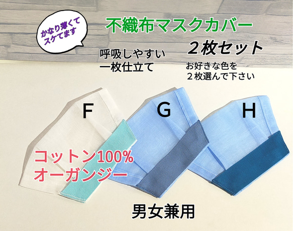 ✩.*˚ さらに極薄 夏用 ✩.*˚ 一枚仕立て 不織布マスクカバー 見える  