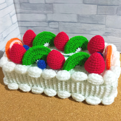 手編み ボックス ティッシュカバー フルーツケーキ 0_f0322e467aa0a4c1d085f226be02