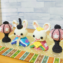 雛人形 おひなさま あみぐるみ ハンドメイド 手編み 編み物 かぎ編み