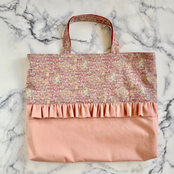 【リバティ】レッスンバッグ、シューズケース＆体操着袋⭐️ジェニーズリボンズ⭐️ホビーラホビーレ ピンク系 2枚目の画像