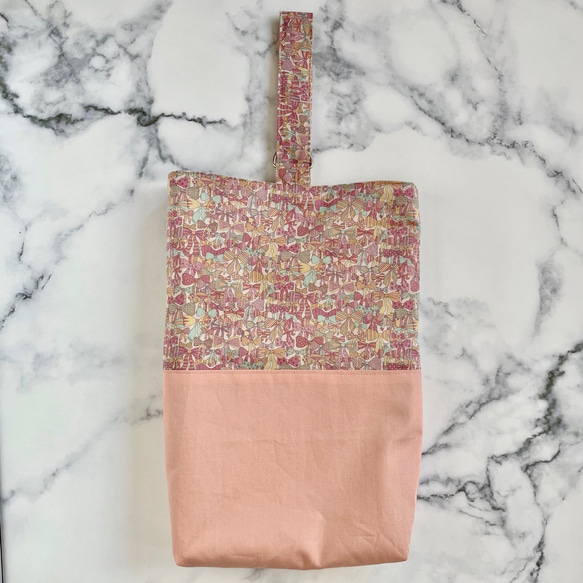 【リバティ】レッスンバッグ、シューズケース＆体操着袋⭐️ジェニーズリボンズ⭐️ホビーラホビーレ ピンク系 6枚目の画像
