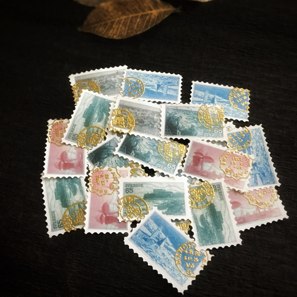 切手風シール 20枚セット〈スウェーデン〉 SE1974−04 シール