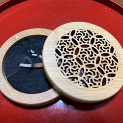 【模様あり】シンプルな竹香炉【今なら750円相当の短寸お香もお付けします】 1枚目の画像