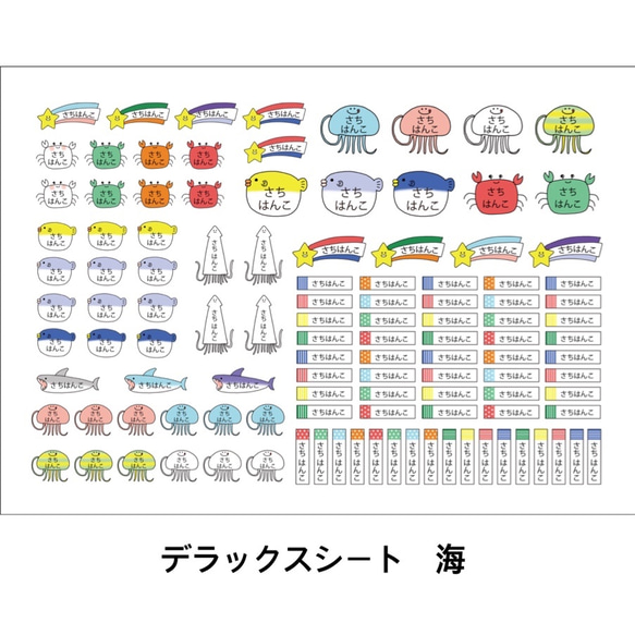 お得‼︎名前シール 『耐水タイプ』デラックスシート（A4サイズ） 5枚目の画像