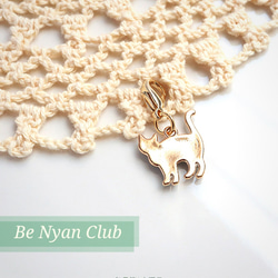 ミニフックチャーム★おしゃれキャット（黒猫）★ふっくら平面チャーム【送料無料】charm shop ＊nyanzip＊ 3枚目の画像