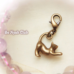 ミニフックチャーム★のびのび猫ちゃん★立体チャーム【3点で送料無料】charm shop ＊nyanzip＊ 3枚目の画像