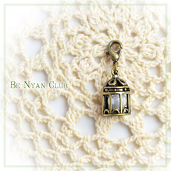 ミニフックチャーム★パール玉たまごの鳥かご★立体チャーム【3点で送料無料】charm shop ＊nyanzip＊ 2枚目の画像