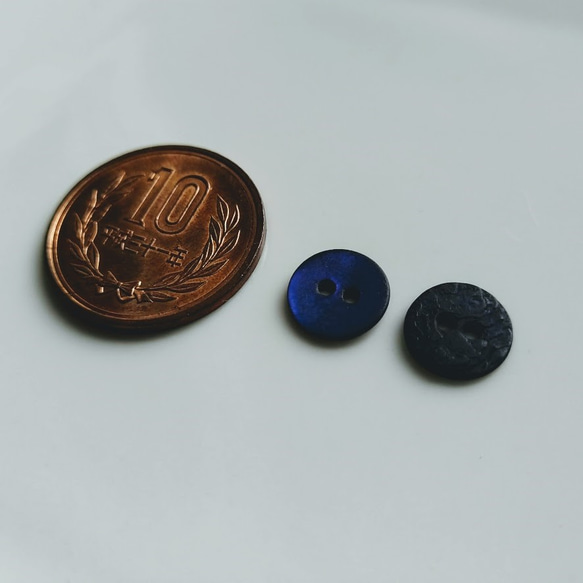 10mm　カラーシェルボタン　マット　群青　15個　S214 5枚目の画像
