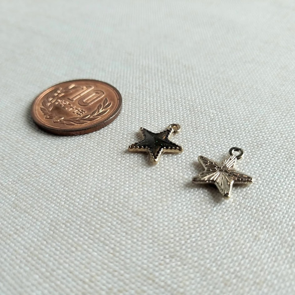 12mm　小さな星のチャーム　ダークブラウン12個　A109 5枚目の画像