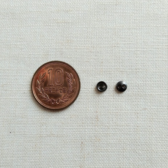 5mm　小さなメタルボタン　メタリックブラック　５０個　C277 8枚目の画像