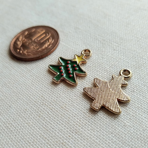 X'mas♪ クリスマスツリーのチャーム 8個セット X27 チャーム petit