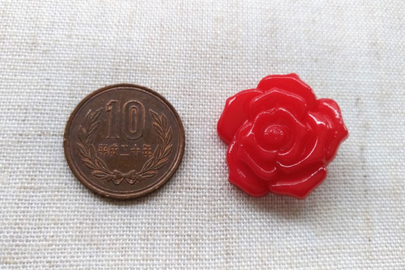 25mm　薔薇のボタン　2色10個　P372/373 4枚目の画像