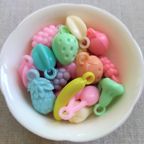 ミックスフルーツビーズ♪ ミルキーカラーアソート50個 P426