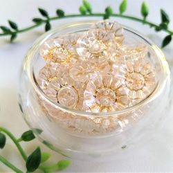 【B品】きらきら　お花のアクリルボタン　１３mm　５０個　P451 4枚目の画像