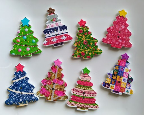 Xmas♪ クリスマスツリーの飾りボタン アソート 20個 W521 ボタン 