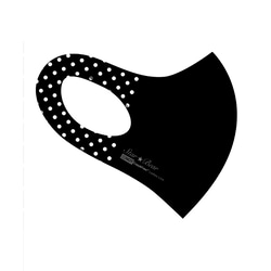 デザイナーズ ドットマスク ブラック黒　DOT MASK BLACK_blk/wht おしゃれファッションマスク 2枚目の画像