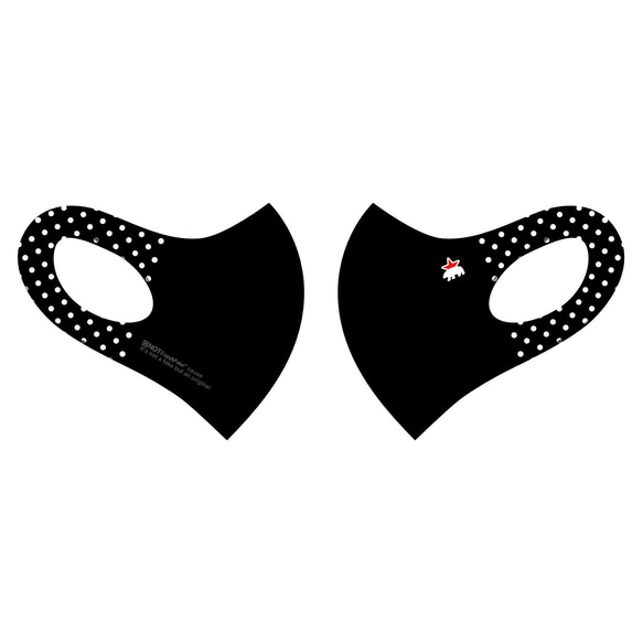 デザイナーズ ドットマスク ブラック黒　DOT MASK BLACK_blk/wht おしゃれファッションマスク 3枚目の画像