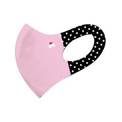 デザイナーズ　ドットマスク ピンク　DOT MASK PINK_blk/wht おしゃれファッションマスク 1枚目の画像