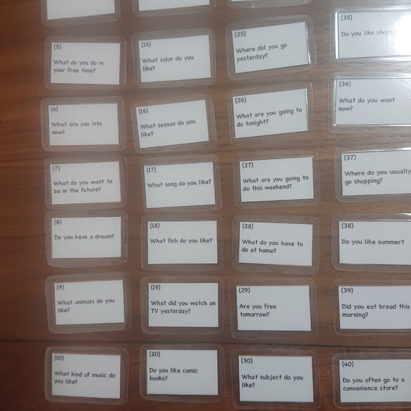 英語の質問カード　80枚セット 3枚目の画像