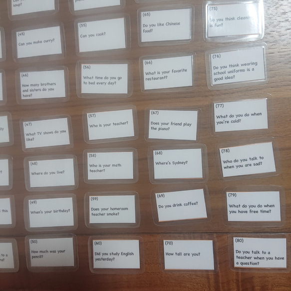 英語の質問カード　80枚セット 4枚目の画像