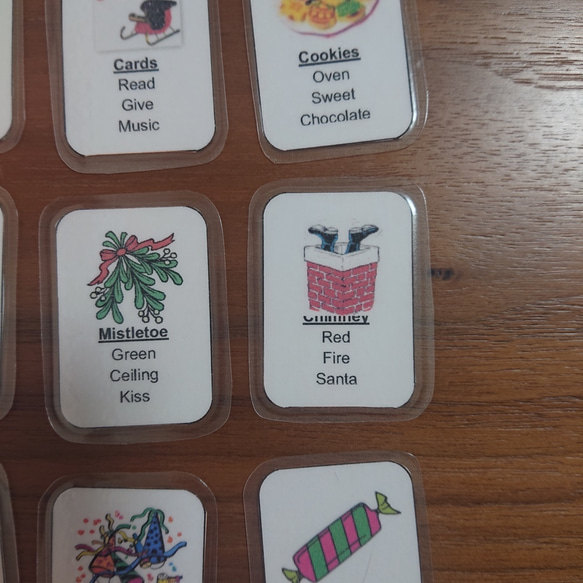 クリスマスがテーマのジェスチャー(タブー)ゲームカードセット 3枚目の画像