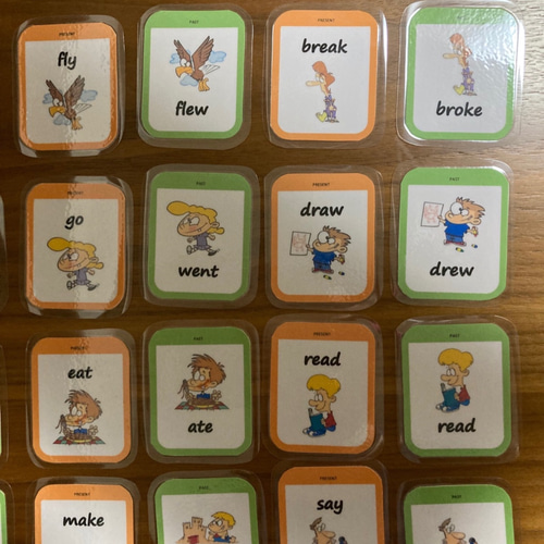 英単語神経衰弱　8セット 英語のフラッシュカード【現在形/過去形・神経衰弱】 おもちゃ・人形