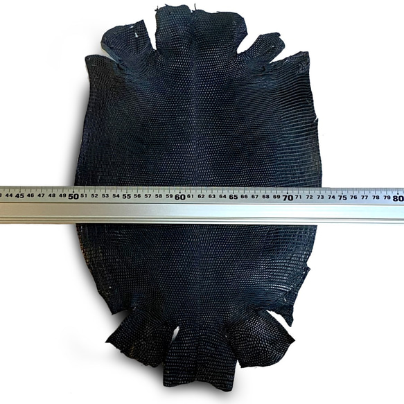 リザード トカゲ革　エキゾチックレザー　レザークラフト 天然素材 艶なしブラック 3枚目の画像
